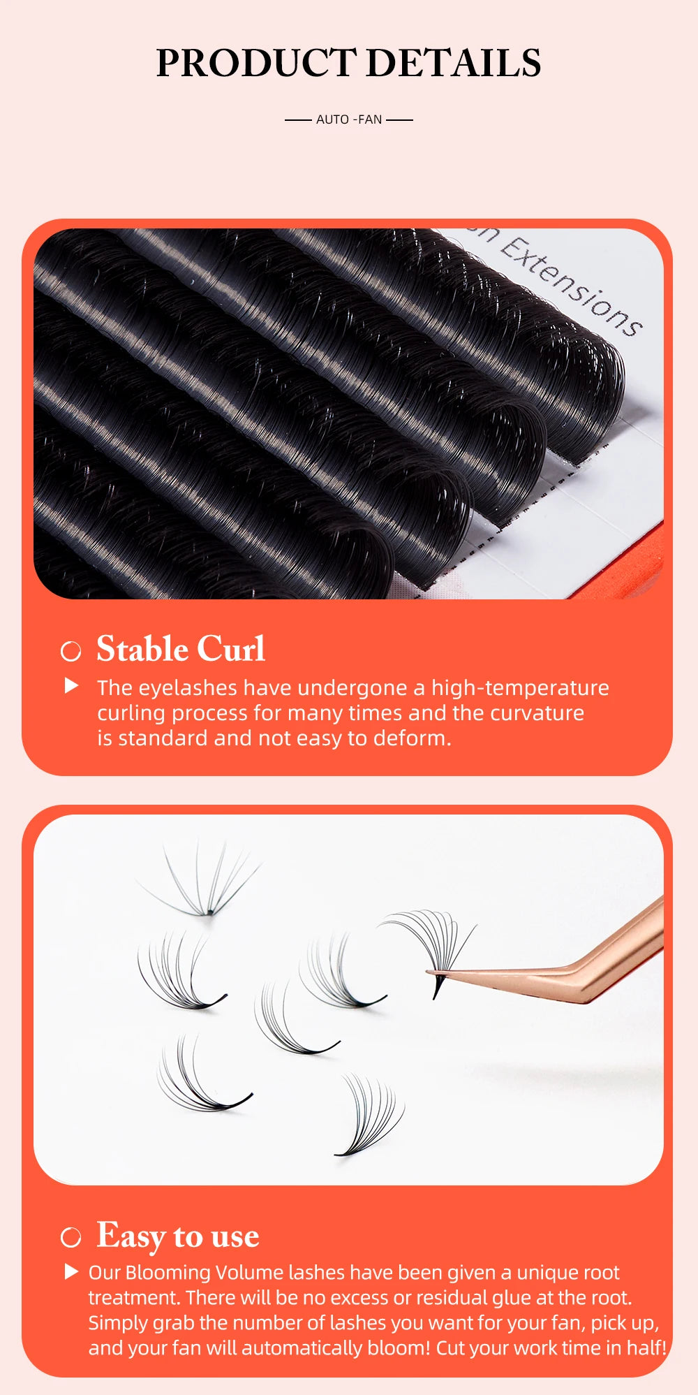 Extensions de Cils Volume Yelix – Easy Fan Noir Mat D Curl (8 à 15 mm) - Blinksy